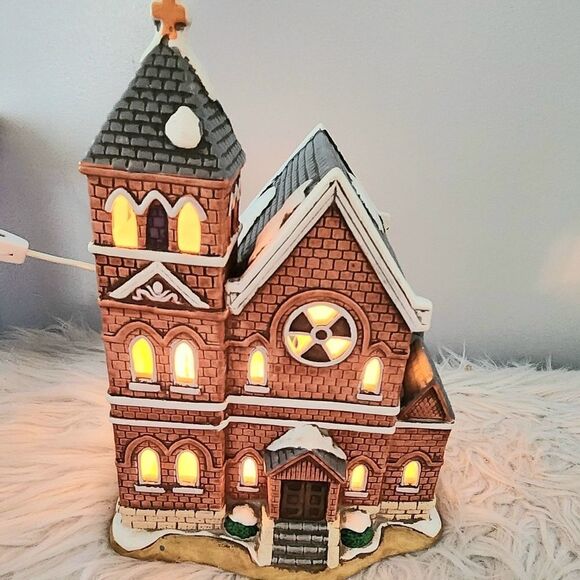 Lefton Colonial Village vintage 1991 Main Street Church #00230 - Picture 2 of 11